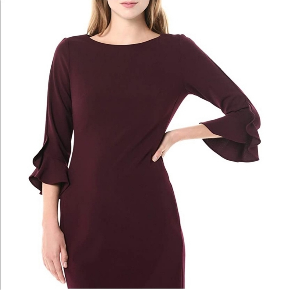 NWOT Karl Lagerfeld Tulip Sleeve Dress size 4 Scuba Crepe Sheath Dress